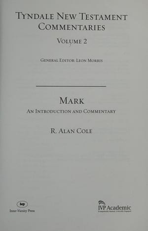 Mark (Tyndale New Testament Commentary) book cover